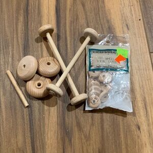 Vintage Wooden 1/2” and 1” crafting wheels of wood